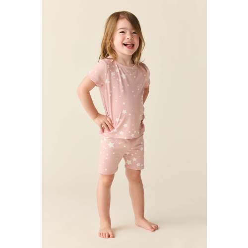 Wyatt Summer Jersey Kids Set in Blush Stars