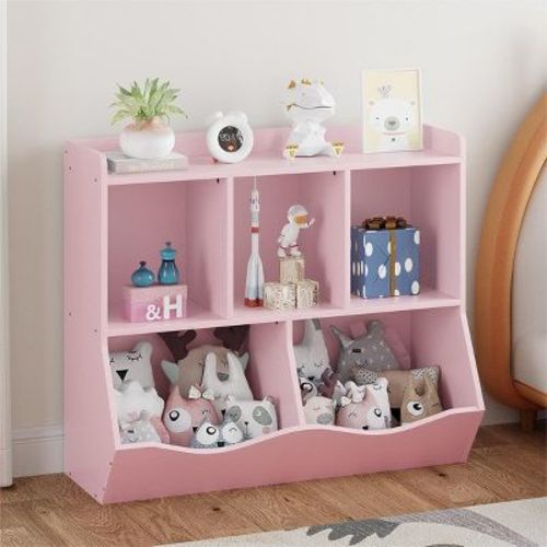 Kids Bookshelf and Bookcase Toy Storage Multi Shelf with Cubby Organizer Cabinet for Boys Girls,for Children Playroom Hallway