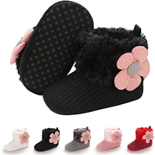 E-FAK Baby Boy Girl Boots Newborn Shoes Winter Snow Bowknot Anti-Slip Soft Sole Warm Infant Toddler Prewalker Booties