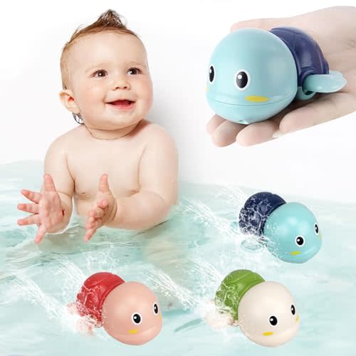 Bath Toys For Toddlers 1-3 - Baby Pool Toys Toddler Age 1-2-4 Mold Free Bath Toys Bath Toys For Infants 6-12 Months 1 2 3 4 Year Old Girl Boys Gifts Wind-Up Bathtub Toys For Baby Water Tub Toys