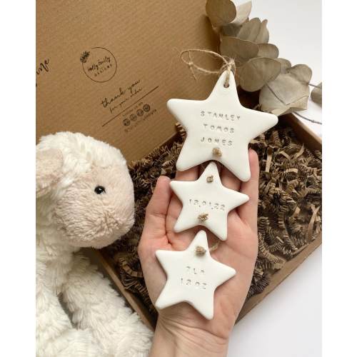 Personalised Baby Gift Keepsake, Star Clay Keepsake