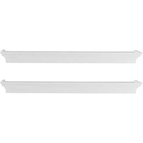 Melannco Arlington Floating Wall Shelves for Bedroom, Living Room, Nursery, Set of 2, 24-Inch, White