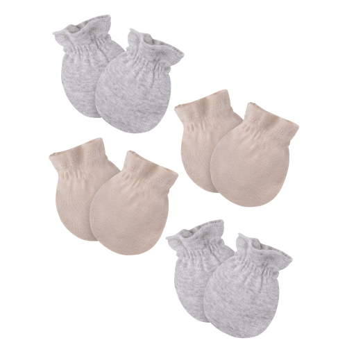 Gerber Baby Boy or Girl Neutral Adjustable Cotton Mittens, 4-Pack, 0/6 Months