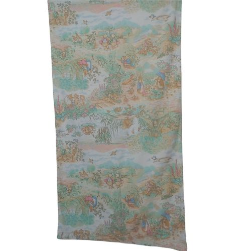 Vintage Beatrix Potter Cottontail Bunny Flannel Fabric Panel Curtain 42&#034;x22.5&#034;
