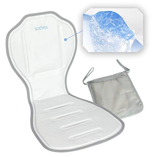 Solfres Hydro Gel Car Seat Cooler Mat for Baby. No Refrigeration Needed. Carseat and Stroller Cooling Pad Cushion Liner with Breathable 3D Mesh Anti-Slip Back. for Kids Toddlers 12-48 Months