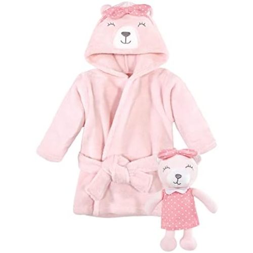 Hudson Baby unisex-baby Plush Bathrobe and Toy Set