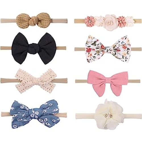 Baby Girl Turban Bowknot Headbands Set