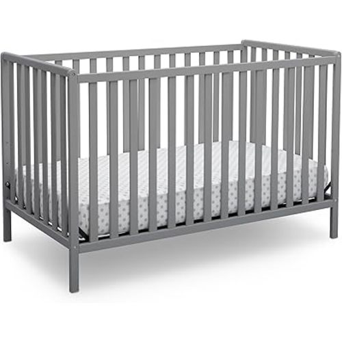 Delta Children Heartland 4-in-1 Convertible Crib - Greenguard Gold Certified, Grey