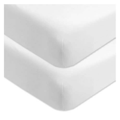 2-Pack Organic Cotton Fitted Crib Sheets | Bright White