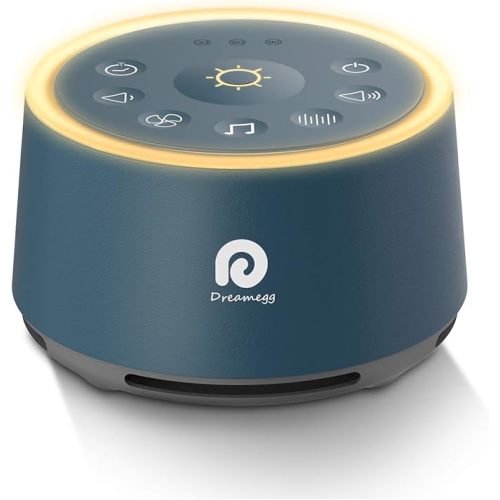 Dreamegg D1 White Noise Sound Machine with Baby Night Light, Navy Blue | White Noise, Fan & Nature Sounds, Timer Memory, Adjustable Volume, Baby Adults, Home Office Travel