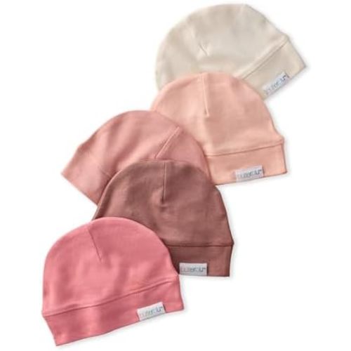 Charlie 5-Pack Caps 100% Organic Cotton Beanie Hats for Newborn and Baby Girls, Boys, Unisex​