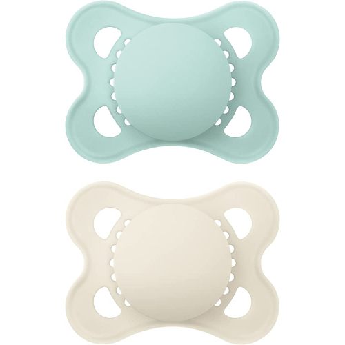 MAM Original Matte Baby Pacifier, Nipple Shape Helps Promote Healthy Oral Development, Sterilizer Case, 2 Pack, 0-6 Months, Unisex,2 Count (Pack of 1)