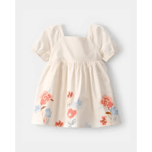 Baby Girl Puff Sleeve Floral Dress - Cream | Carter's