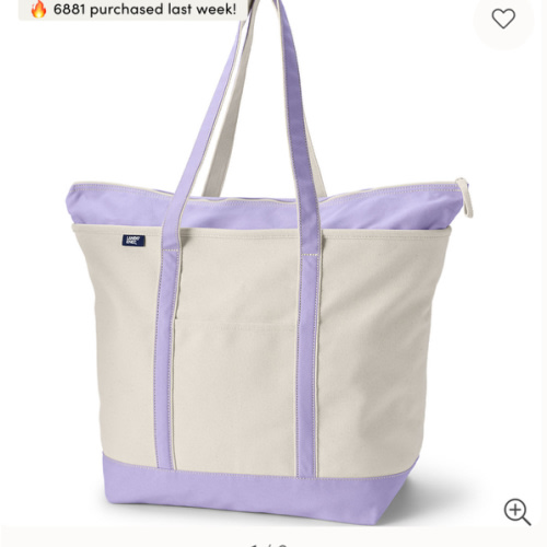 Extra Large Natural 5 Pocket Open Top Canvas Tote Bag | Lands' End