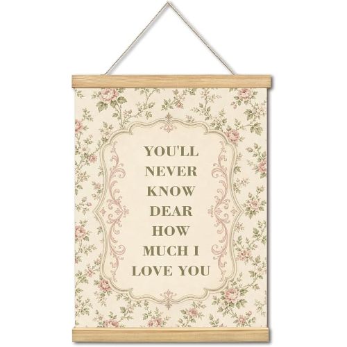 Pink Vintage Wildflower Baby Girl Nursery Decor Wall Art Hanging Gift