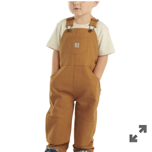 Kids' Canvas Bib Overall Flannel-Lined (Infant/Toddler) | Gear | Carhartt