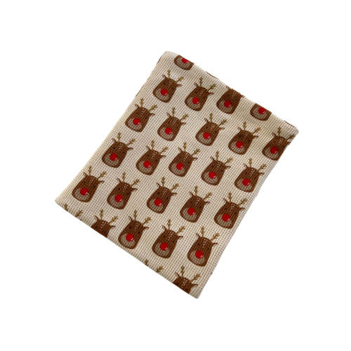 Organic Cotton Waffle Swaddle, Reindeer