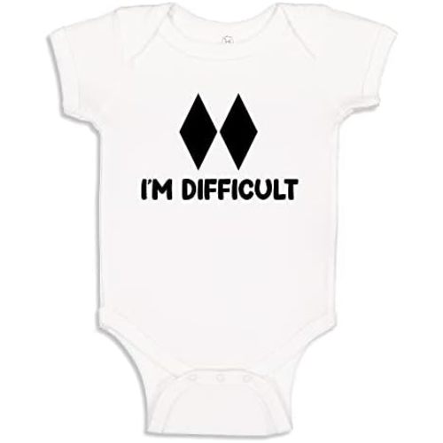 Snowboarding and Skiing Baby One Piece Or Toddler T-Shirt I'm Difficult Funny Winter Sports Gift
