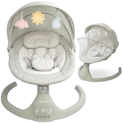 Jool Baby Nova Swing for Newborns - Electric Motorized Infant Swing, Bluetooth Music, 10 Preset Melodies, Remote (Updated Model, Sage)