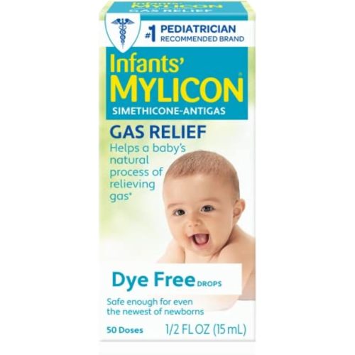 Mylicon Gas Relief Drops for Infants and Babies, Dye Free Formula, 0.5 Fluid Ounce