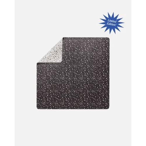 Splat Floor Mat (for under high chair) in Black & White Terrazzo Pattern