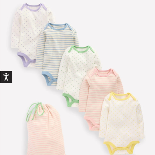 5-pack Bodies-Multi Ivory Spot/Stripe | Boden USA