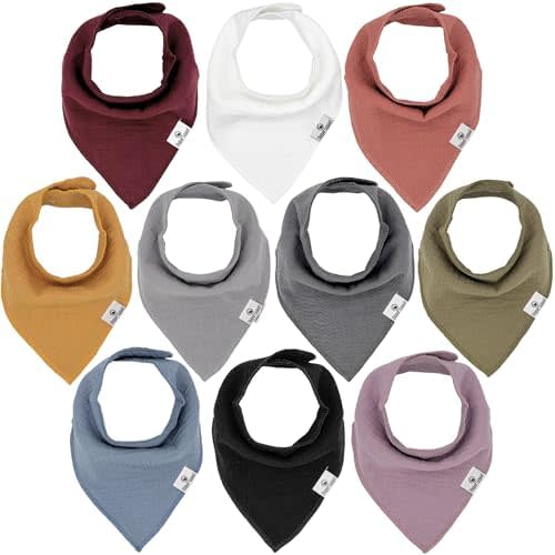 DiaperSquad's Baby Bibs for Drooling and Teething, Bibs for Boys, Baby Girl - Solid Cotton Baby Drool Bibs
