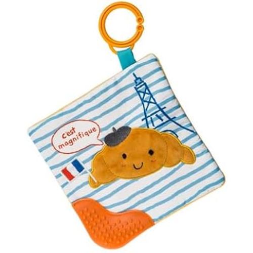 Sweet Soothie Crinkle Teether Toy with Baby Paper and Squeaker, 6 x 6-Inches, Croissant