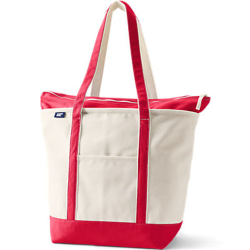 Medium Natural 5 Pocket Open Top Canvas Tote Bag | Lands' End