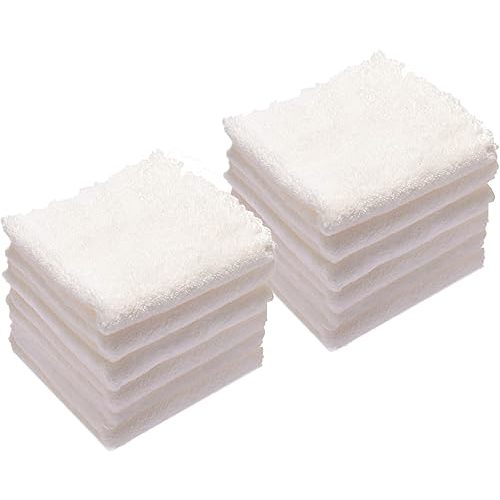 Kyapoo Baby Washcloths 12 Pack 12x12 Inches Microfiber Coral Fleece Extra Absorbent and Soft for Newborns, Infants and Toddlers-White