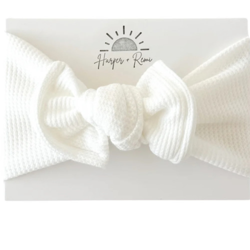 White | Waffle Top Knot – Harper + Remi
