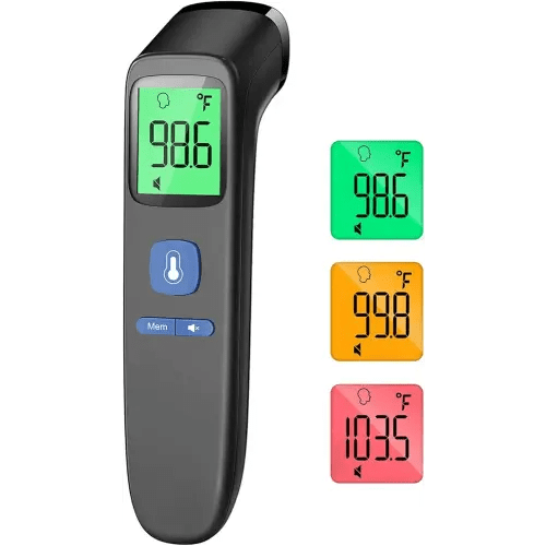ANMEATE No-Touch Forehead Thermometer for Adults, Infrared Digital Thermometer for Kids, Touchless Baby Thermometer, Accurate Reading with Large Display, Mute Mode, Memory Recall, Fever Alarm