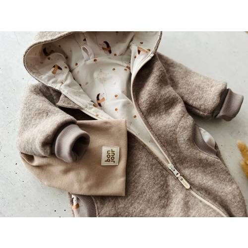 Warm Wool Baby Snowsuit, Newborn Hooded Overall, Cozy Coming Home Outfit, Preemie Fall Clothes, Infant Winter Romper, Premium Wool Baby Suit
