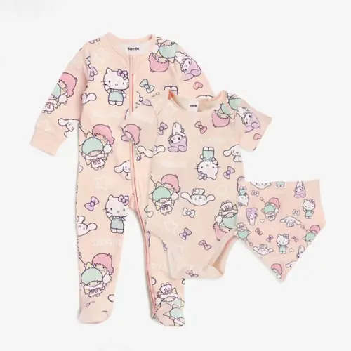 3Pcs 0-12M Newborn Clothes Baby Gifts Cute Hello kitty My melody Minnie Mouse Printed Rompers Spring Summer Infant Jumpsuits - AliExpress