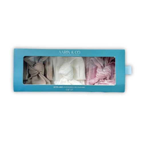 Newborn Satin Lined Headband Gift Set -Floral print