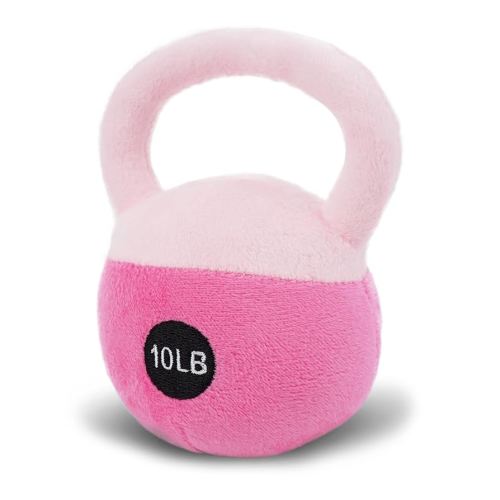 June Garden 5" My First Kettlebell Sensory Toy for Infants – Soft Baby Rattle Toy in Pink – Safe and Easy to Grip – Perfect Baby Shower Gift for Active Parents