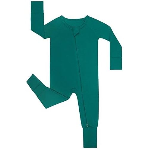GUISBY Rayon Baby Footless Pajamas, Long Sleeve with 2 Way Zippers Rompers Sleepers