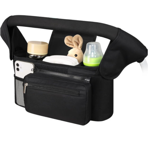 Accmor Universal Stroller Organizer with Insulated Cup Holder Detachable Phone Bag and Shoulder Strap,Stroller Bag Caddy Organizer Accessories Fits for Uppababy, Baby Jogger, Britax Strollers
