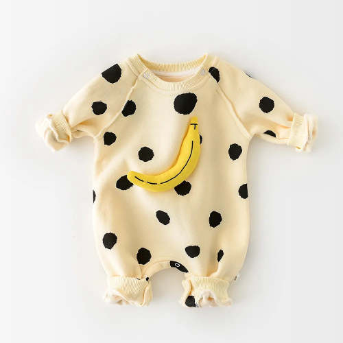 Banana Dot Baby Jumpsuit