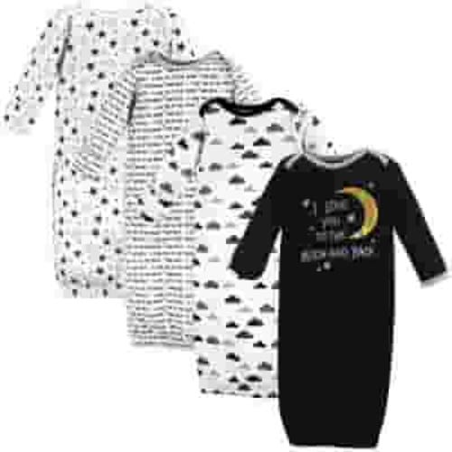 Hudson Baby Cotton Gowns, Preemie/Newborn
