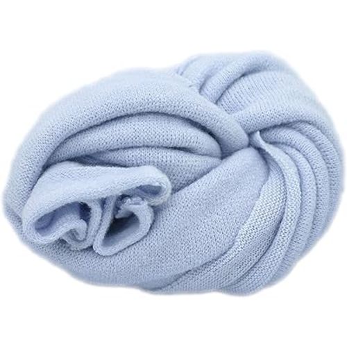 Zeroest Newborn Photography Wrap - Newborn Photoshoot Props - Boys & Girls Posing Stretch Knit Blanket (Light Blue, Small)