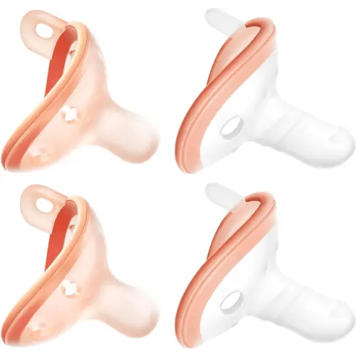 Baby Pacifiers 0-6 Months, Lightweight and Breathable, One-Piece Design, BPA-Free Silicone Pacifier for Babies (4pcs)