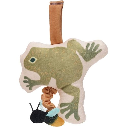 Manhattan Toy Firefly Frog Baby Travel Toy with Chime, Jiggle Pull, Crinkle Fabric and Adjustable Fabric Loop for Carriers and Cribs