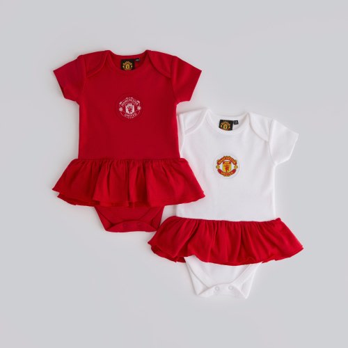 Manchester United Baby Bodysuit with Mesh Skirt 2 Pack Multi