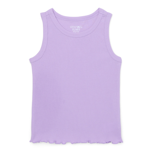 Garanimals Toddler Girl Solid Rib Tank with Lettuce Hem, Sizes 18M-5T