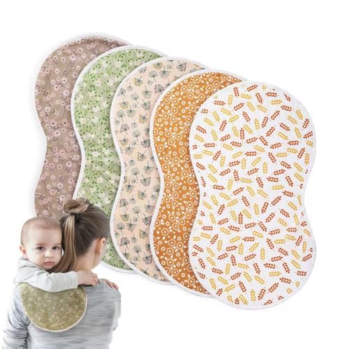 sleepyturtle Pack of 5,Baby Burp Cloths,Soft and Absorbent,Unisex,Easy to Use
