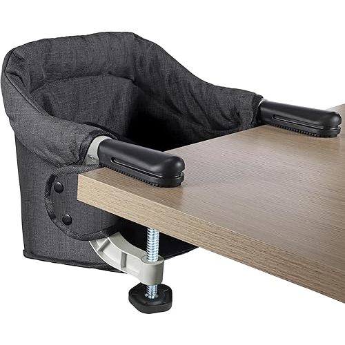 Hook On Chair, Clip on High Chair, Fold-Flat Storage Portable Baby Feeding Seat, High Load Design, Attach to Fast Table Chair Removable Seat for Home and Travel(Black)