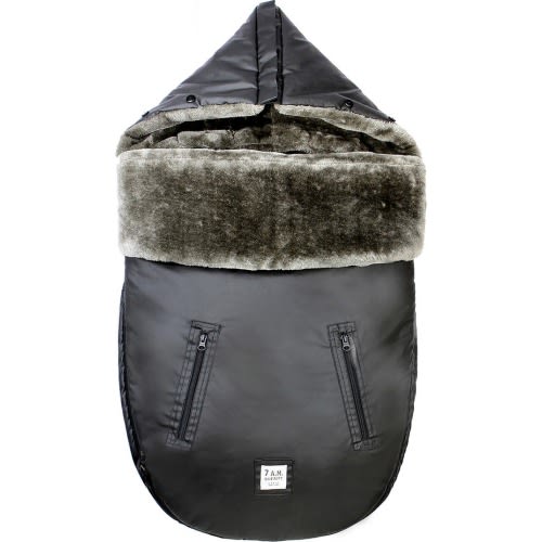 7 A.M. Enfant WaxedPOD Faux Fur Lined Water Repellent Car Seat/Stroller Bunting, Waxed Forest