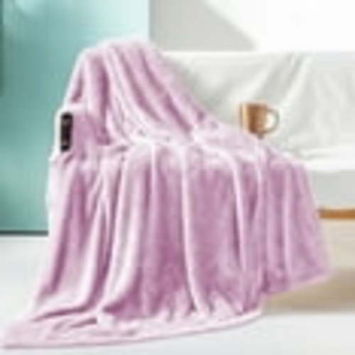 Exclusivo Mezcla Plush Fuzzy Large Fleece Throw Blanket (50" x 70", Light Purple)- Soft, Warm and Lightweight