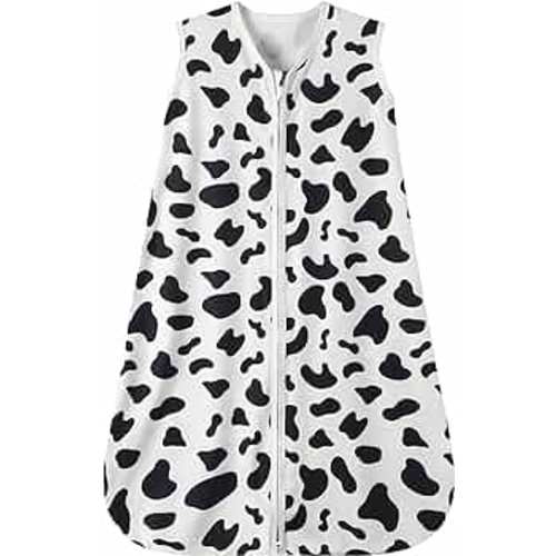 Baby Sleep Sack 6-12 Months Baby Wearable Blanket 100% Rayon Cotton 2-Way Zipper Toddler Sleeping Sack,Comfy Soft Lightweight TOG 0.3(Cow Print)